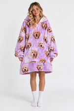 Facejamas Cloud Hoodie lilac personalized golden retriever print front full body