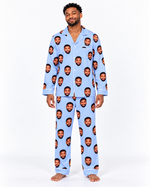 Facejamas Originals baby blue custom face pajamas front view