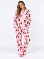 Facejamas Originals baby pink custom face pajamas front view