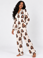 Facejamas Originals cream custom face pajamas three-quarter view
