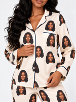 Facejamas Originals cream custom face pajamas detail view