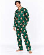 Facejamas Originals emerald green custom face pajamas three-quarter view