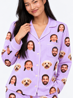 Facejamas Originals lilac custom face pajamas detail view