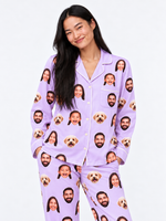 Facejamas Originals lilac custom face pajamas three-quarter view