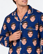 Facejamas Originals navy custom face pajamas detail view